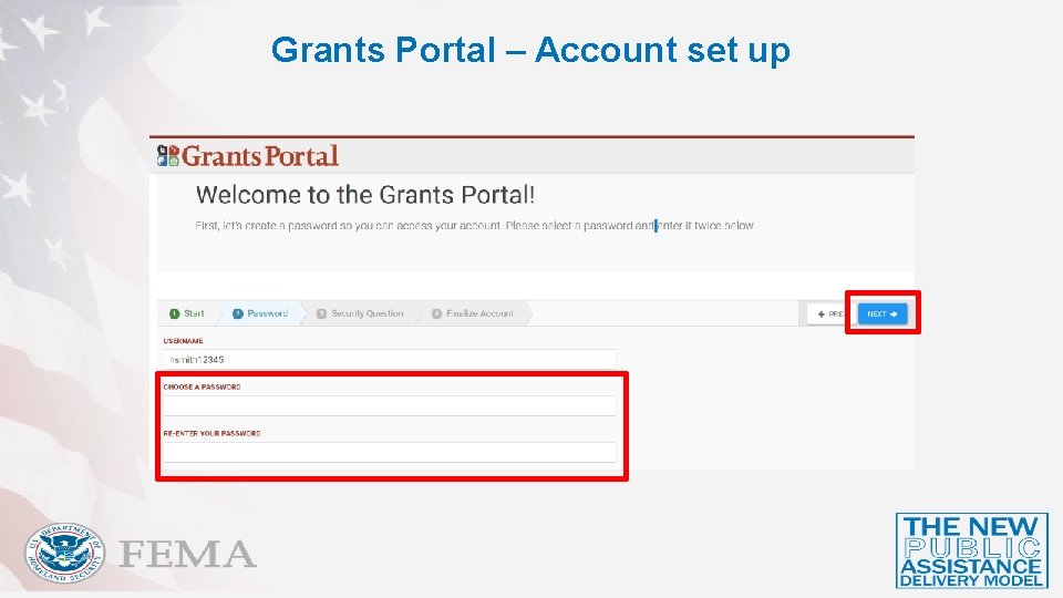 Grants Portal – Account set up 