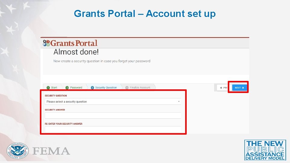 Grants Portal – Account set up 