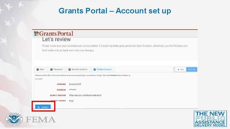 Grants Portal – Account set up 