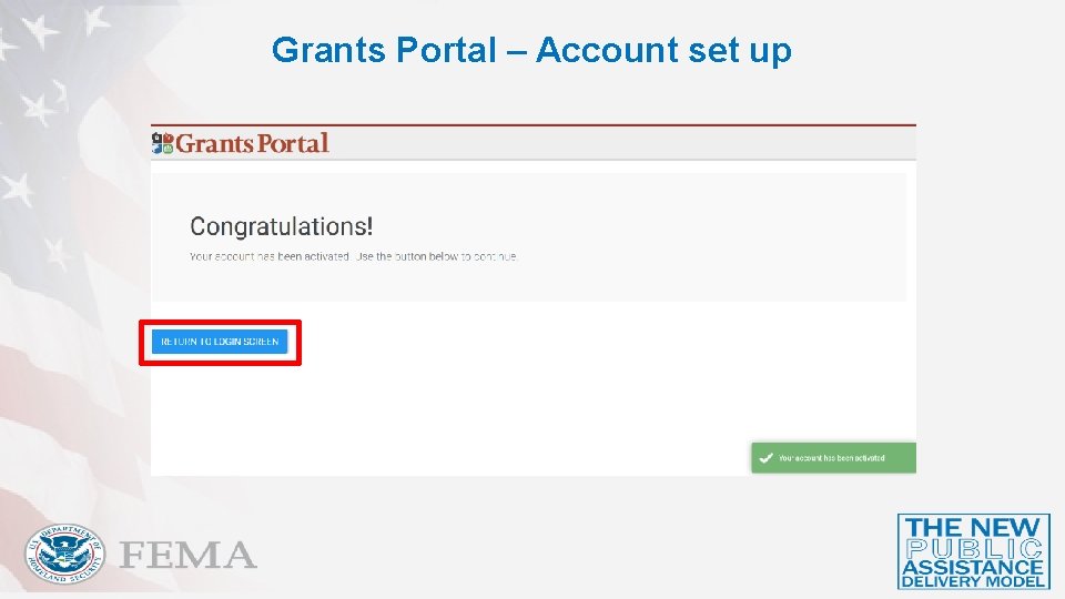 Grants Portal – Account set up 