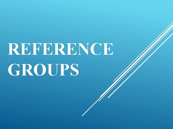 REFERENCE GROUPS 