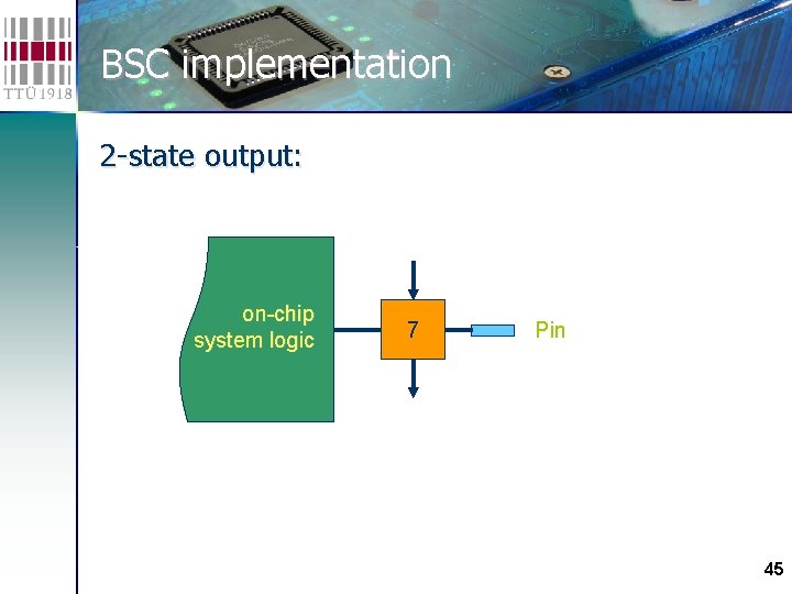 BSC implementation 2 -state output: on-chip system logic 7 Pin 45 