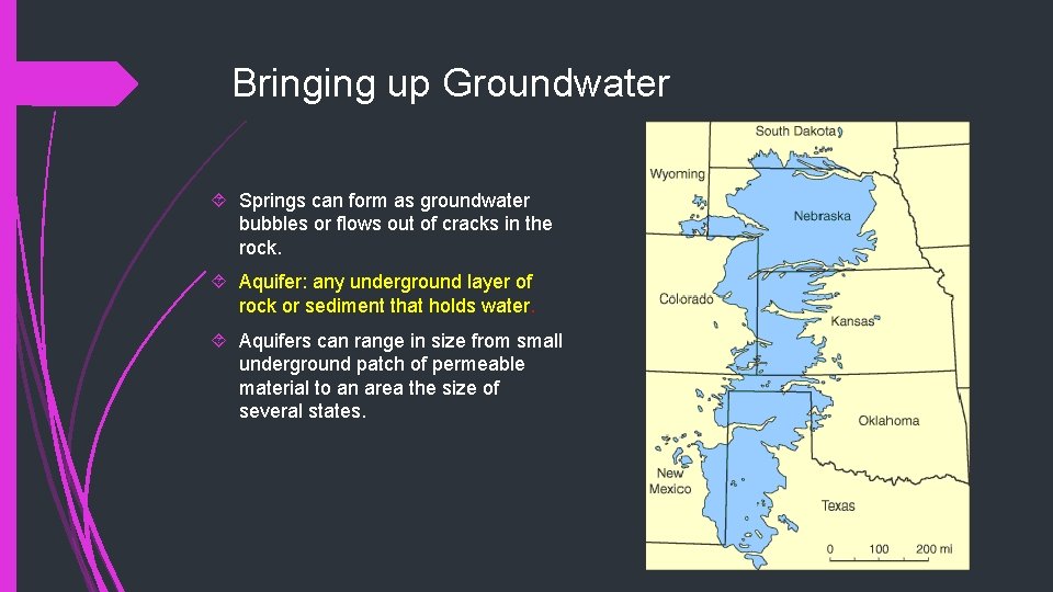 Bringing up Groundwater Springs can form as groundwater bubbles or flows out of cracks