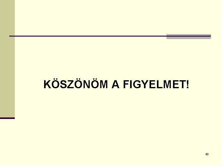 KÖSZÖNÖM A FIGYELMET! 43 