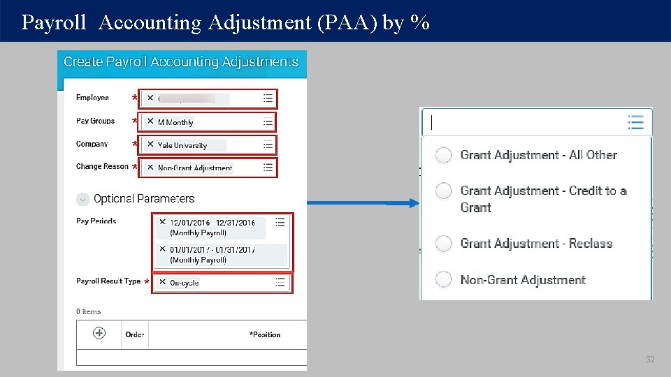 Payroll Accounting Adjustment (PAA) by % 32 Payroll Accounting Adjustment (PAA) by % 32