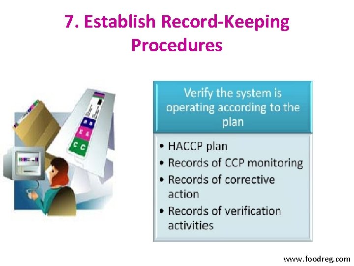 7. Establish Record-Keeping Procedures www. foodreg. com 