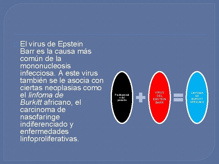 � El virus de Epstein Barr es la causa más común de la mononucleosis � El virus de Epstein Barr es la causa más común de la mononucleosis