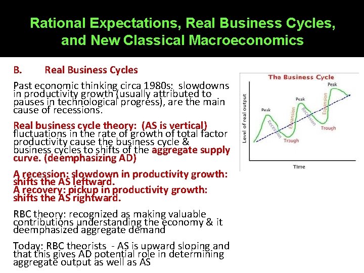 Rational Expectations, Real Business Cycles, and New Classical Macroeconomics B. Real Business Cycles Past Rational Expectations, Real Business Cycles, and New Classical Macroeconomics B. Real Business Cycles Past