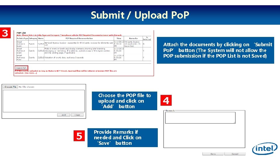 Submit / Upload Po. P 3 Attach the documents by clicking on ‘Submit Po.