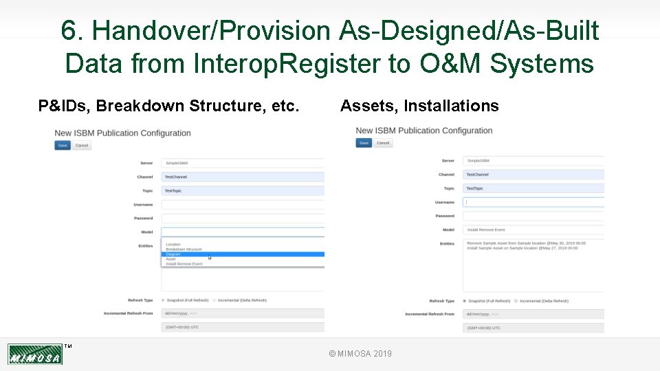 6. Handover/Provision As-Designed/As-Built Data from Interop. Register to O&M Systems P&IDs, Breakdown Structure, etc.