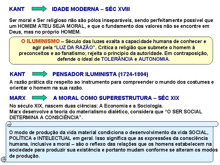 KANT IDADE MODERNA – SÉC XVIII Ser moral e Ser religioso não são pólos