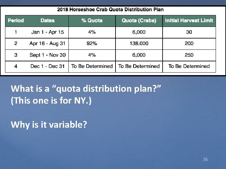 What is a “quota distribution plan? ” (This one is for NY. ) Why