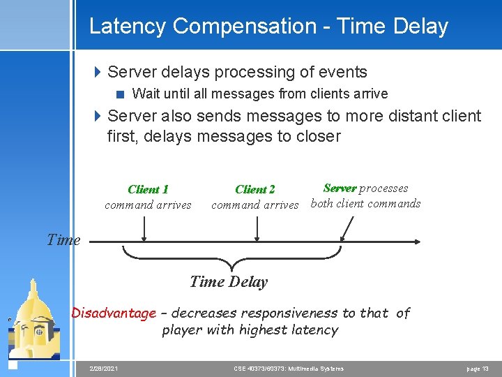 Latency Compensation - Time Delay 4 Server delays processing of events < Wait until