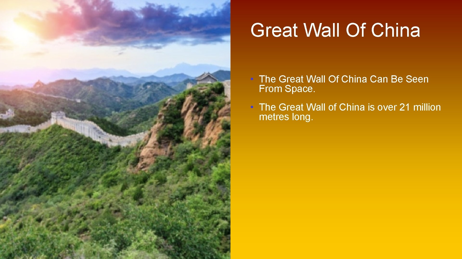 Great Wall Of China • The Great Wall Of China Can Be Seen From