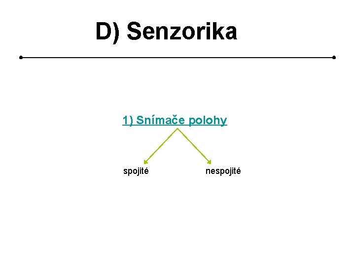D) Senzorika 1) Snímače polohy spojité nespojité 