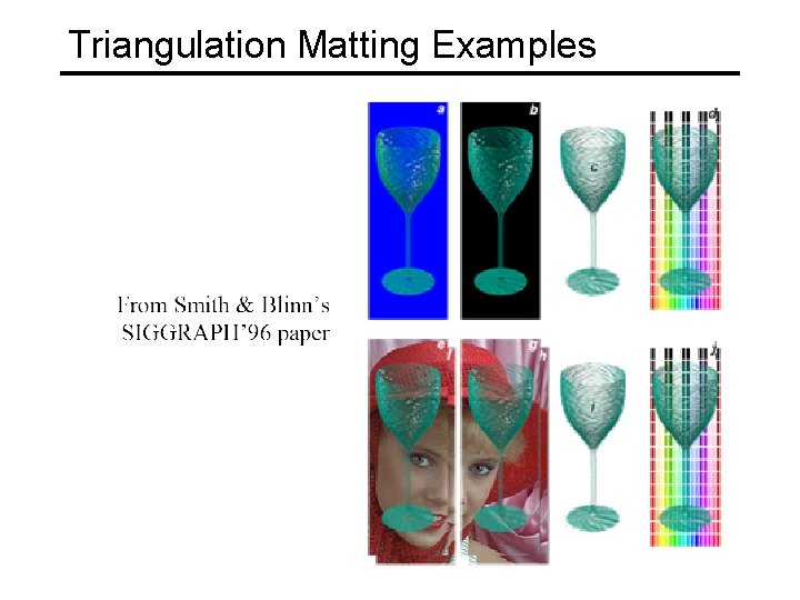 Triangulation Matting Examples 