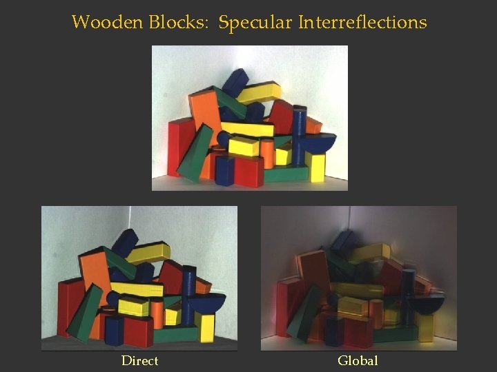 Wooden Blocks: Specular Interreflections Direct Global 