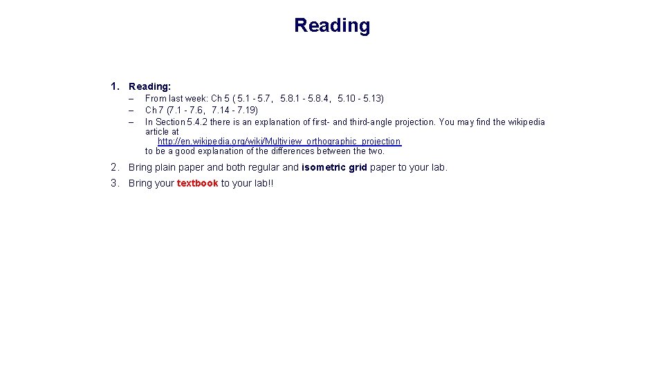 Reading 1. Reading: – – – From last week: Ch 5 ( 5. 1 Reading 1. Reading: – – – From last week: Ch 5 ( 5. 1