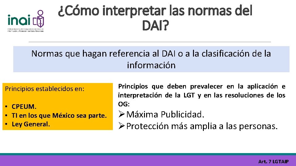 ¿Cómo interpretar las normas del DAI? Normas que hagan referencia al DAI o a