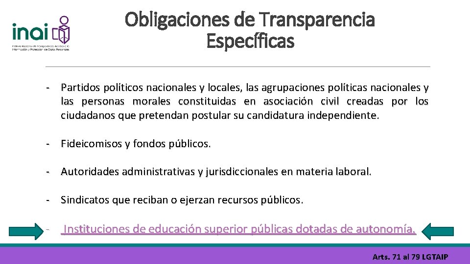 Obligaciones de Transparencia Específicas Partidos políticos nacionales y locales, las agrupaciones políticas nacionales y