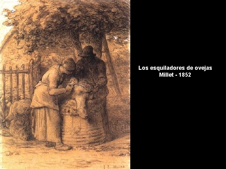 Los esquiladores de ovejas Millet - 1852 