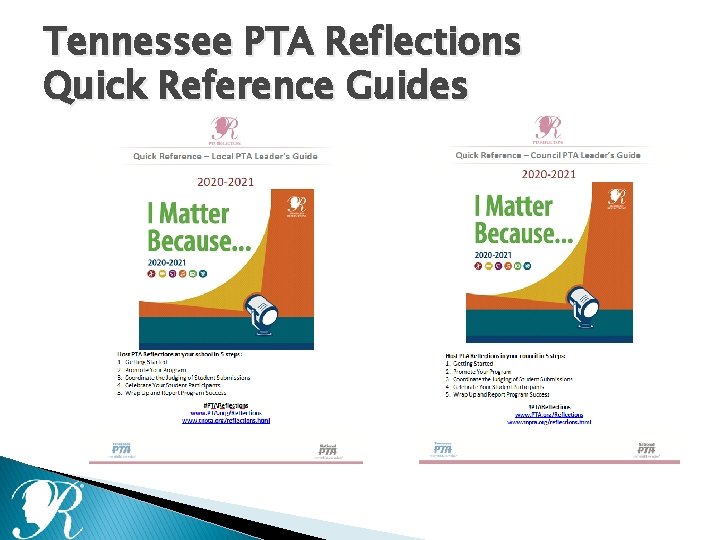 Tennessee PTA Reflections Quick Reference Guides 