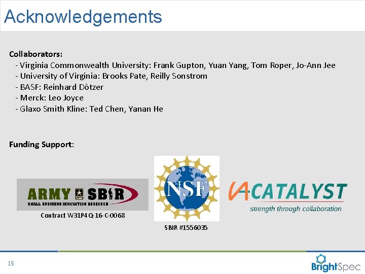 Acknowledgements Collaborators: - Virginia Commonwealth University: Frank Gupton, Yuan Yang, Tom Roper, Jo-Ann Jee Acknowledgements Collaborators: - Virginia Commonwealth University: Frank Gupton, Yuan Yang, Tom Roper, Jo-Ann Jee
