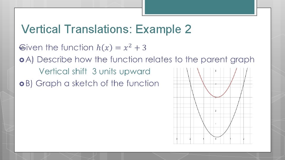 Vertical Translations: Example 2 