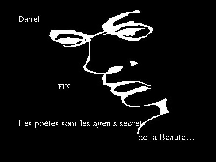 Daniel FIN Les poètes. Daniel sont les agents secrets de la Beauté… Présente… 