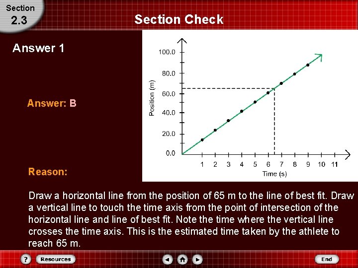 Section 2. 3 Section Check Answer 1 Answer: B Reason: Draw a horizontal line