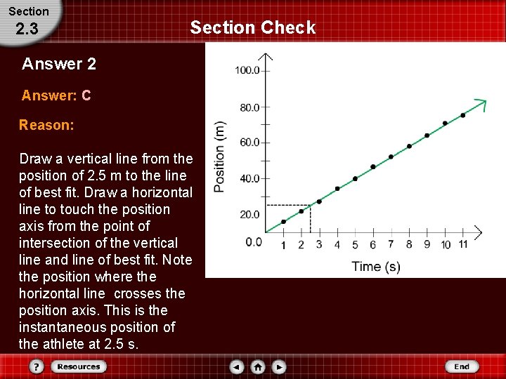 Section 2. 3 Section Check Answer 2 Answer: C Reason: Draw a vertical line