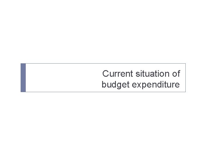 Current situation of budget expenditure 