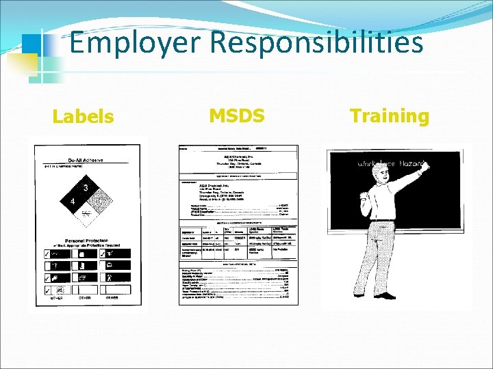 Employer Responsibilities Labels MSDS Training 