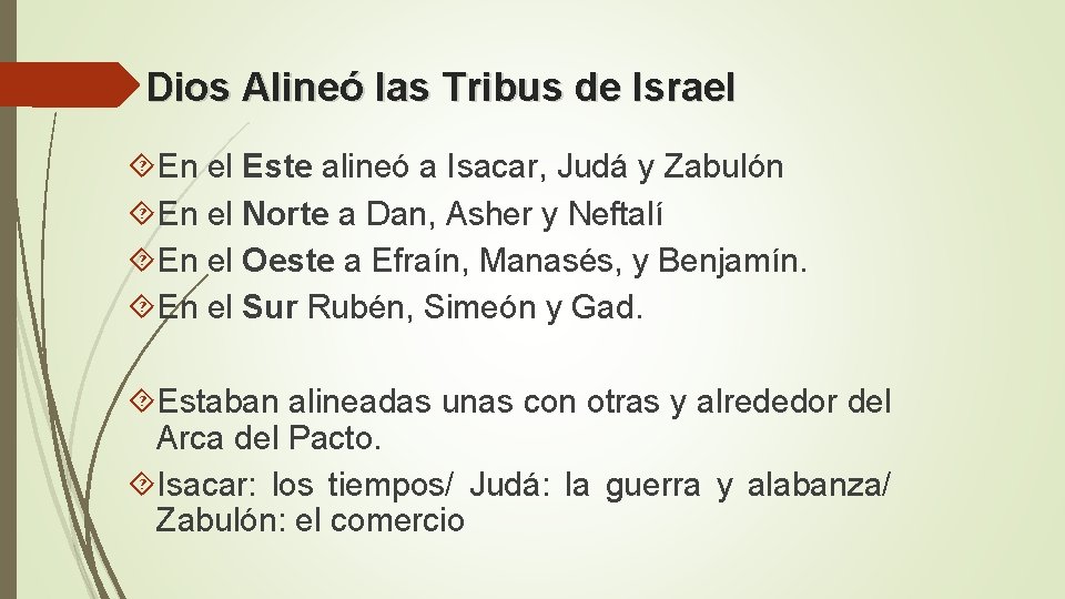 Dios Alineó las Tribus de Israel En el Este alineó a Isacar, Judá y