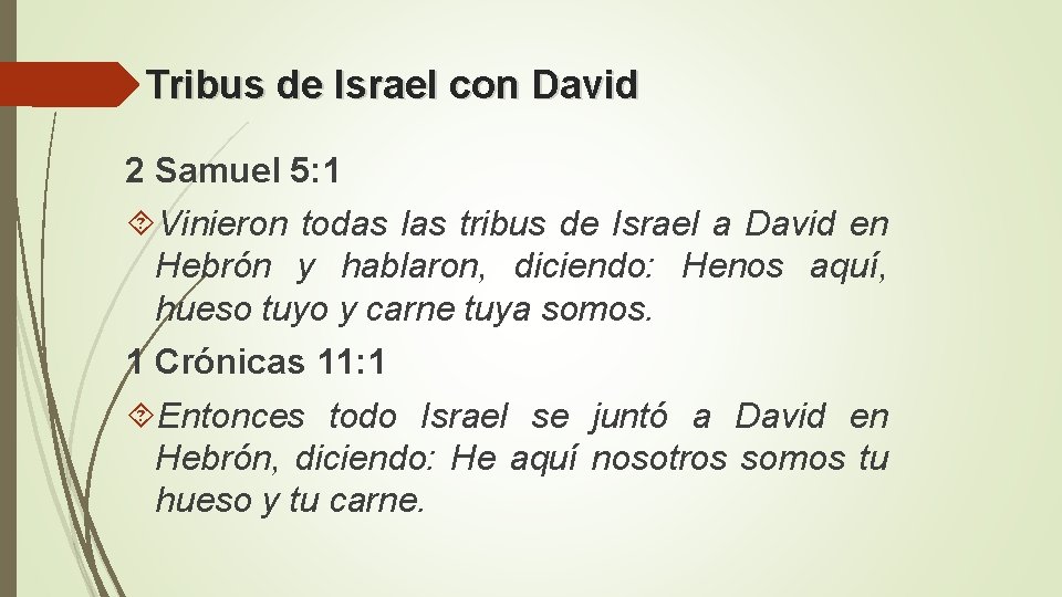 Tribus de Israel con David 2 Samuel 5: 1 Vinieron todas las tribus de