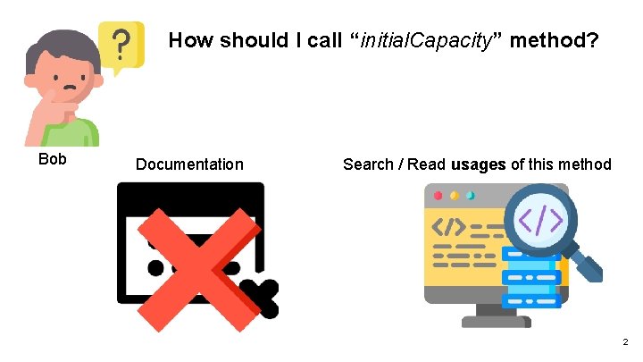 How should I call “initial. Capacity” method? Bob Documentation Search / Read usages of