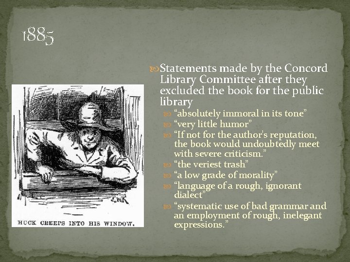 1885 Statements made by the Concord Library Committee after they excluded the book for