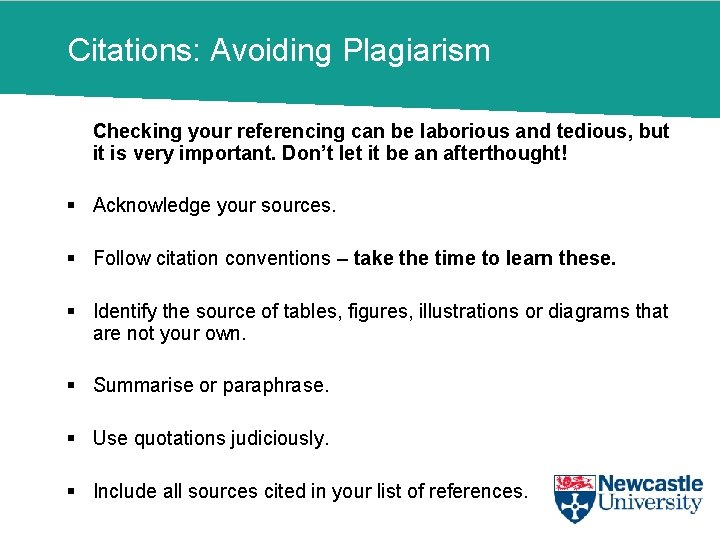 Citations: Avoiding Plagiarism Checking your referencing can be laborious and tedious, but it is