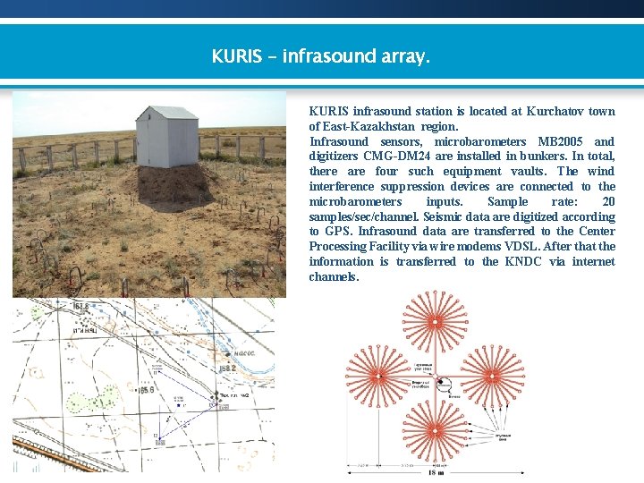 KURIS – infrasound array. KURIS infrasound station is located at Kurchatov town of East-Kazakhstan
