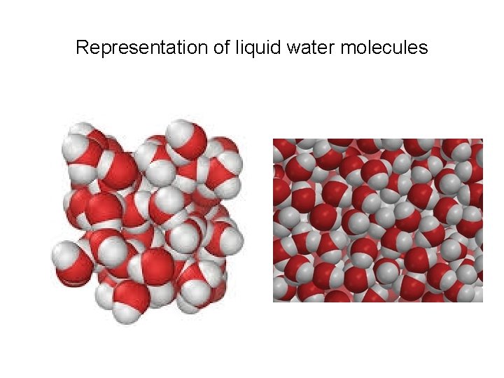 Representation of liquid water molecules 