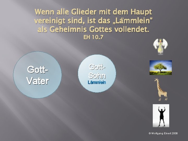 Wenn alle Glieder mit dem Haupt vereinigt sind, ist das „Lämmlein“ als Geheimnis Gottes