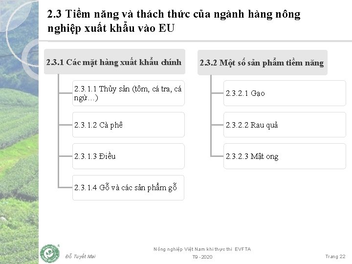 2. 3 Tiềm năng và thách thức của ngành hàng nông nghiệp xuất khẩu