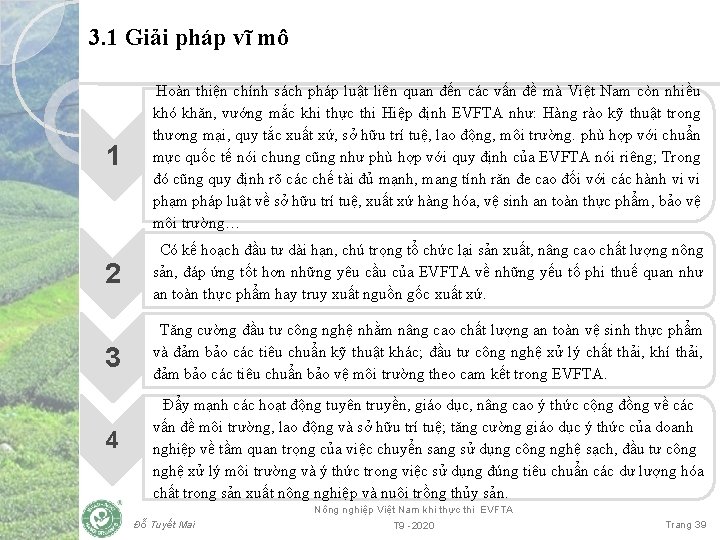 3. 1 Giải pháp vĩ mô 1 Hoàn thiện chính sách pháp luật liên