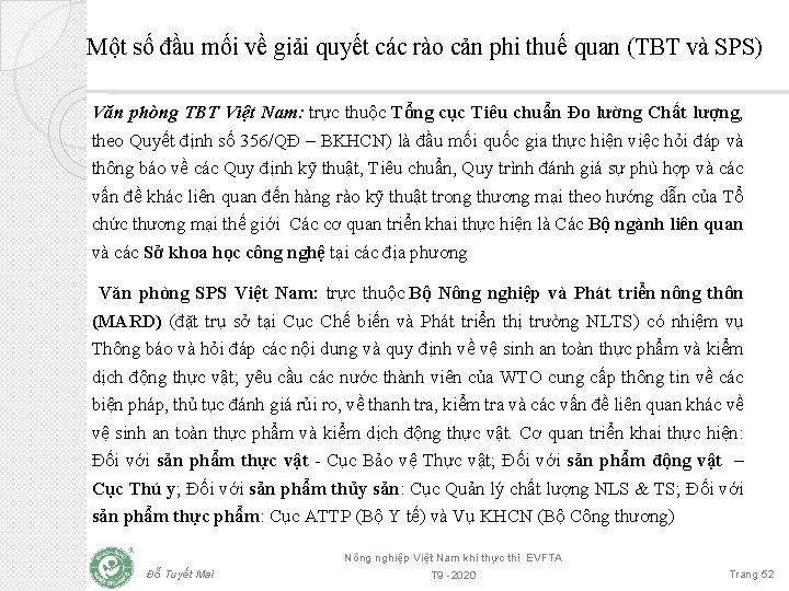 Một số đầu mối về giải quyết các rào cản phi thuế quan (TBT