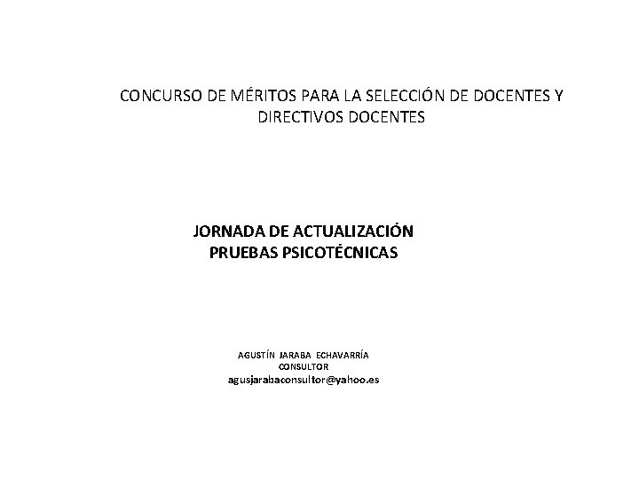 CONCURSO DE MRITOS PARA LA SELECCIN DE DOCENTES