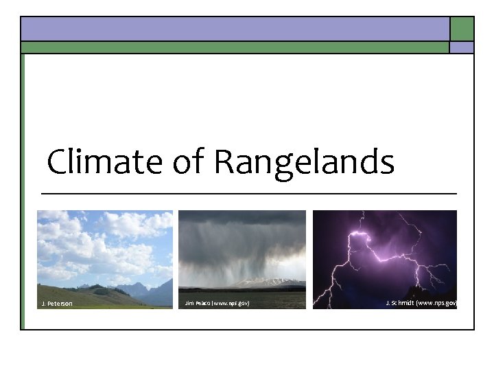 Climate of Rangelands J. Peterson Jim Peaco (www. nps. gov) J. Schmidt (www. nps.