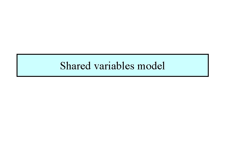 Shared variables model 