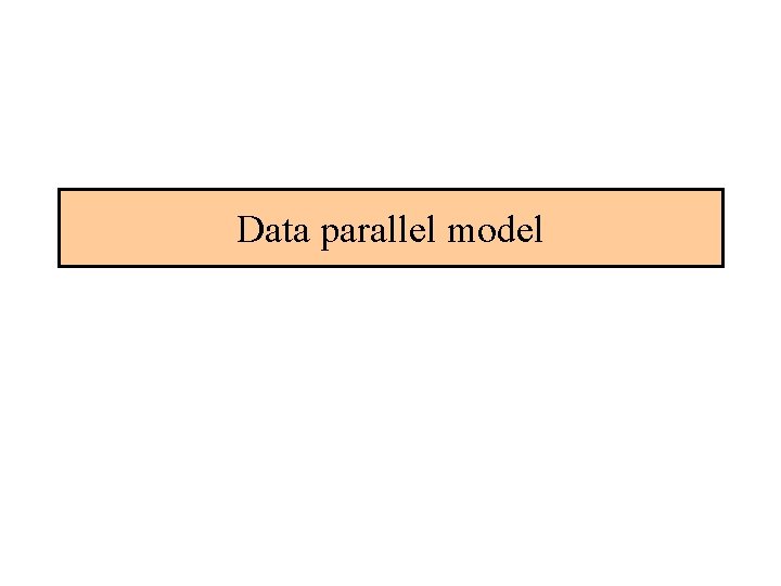 Data parallel model 