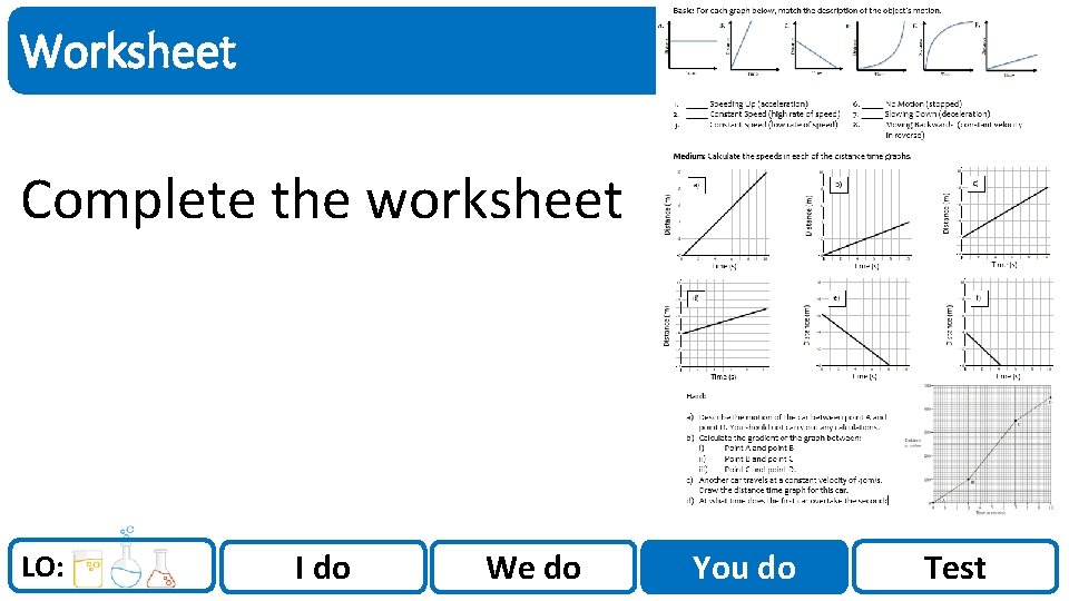 Sci. Doc Worksheet Complete the worksheet LO: I do We do You do Test