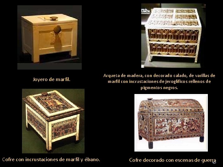 Joyero de marfil. Cofre con incrustaciones de marfil y ébano. Arqueta de madera, con